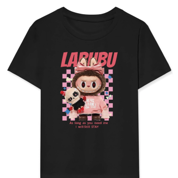 Labubu   Baskılı T-Shirt - Siyah -