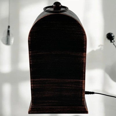 LED Işıklı Siyah Eskitme Şömine Saat