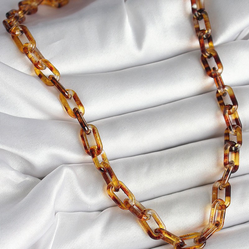 Leopar Desenli Mika Zincir Kadın Kolye