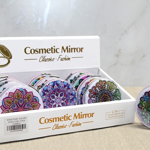 Mandala Desenli Hareketli Sulu El Aynası - Model 5