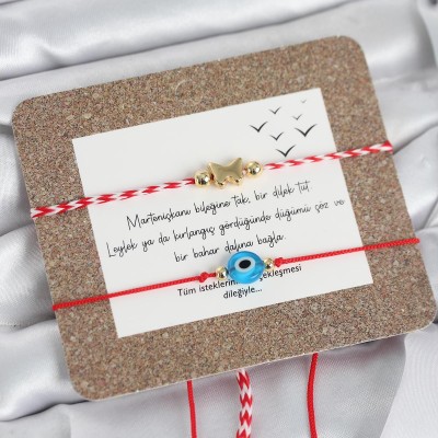 Marteniçka Bileklik 2'li Nazar ve Kelebek Model