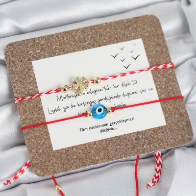 Marteniçka Bileklik 2'li Yonca ve Nazarlı Model