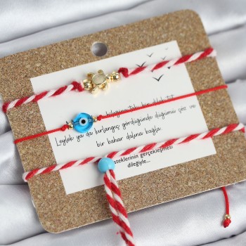 Marteniçka Bileklik 3'lü Caretta Caretta ve Nazarlı Model