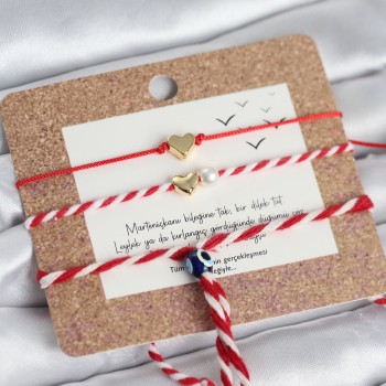 Marteniçka Bileklik 3'lü Minimal Kalp Model