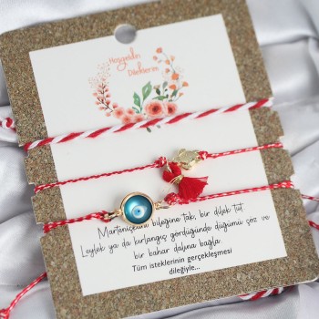 Marteniçka Bileklik 3'lü Püsküllü ve Nazarlı Model