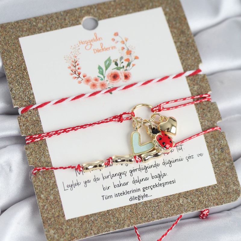 Marteniçka Bileklik 3'lü Uğur Böcekli Model