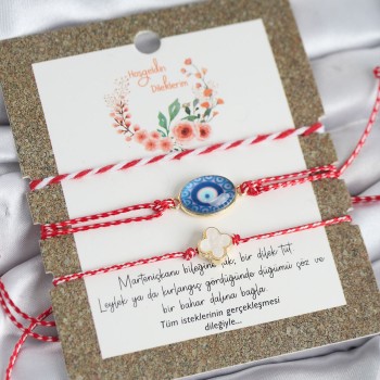 Marteniçka Bileklik 3'lü Yonca ve Nazarlı Model