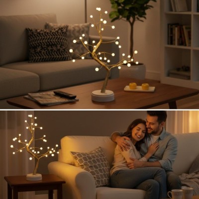 Masaüstü Boncuklu Şarjlı Ağaç Lamba 