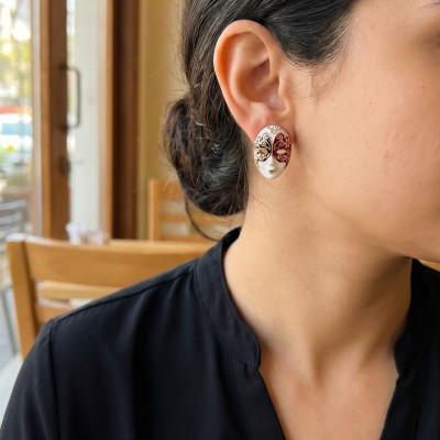 Maske Model Pirinç Kadın Küpe