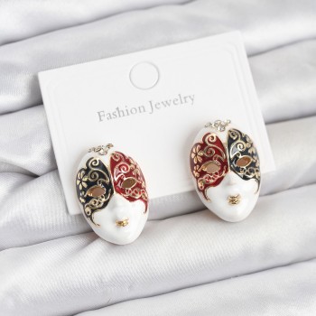 Maske Model Pirinç Kadın Küpe