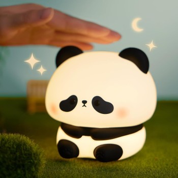 Masum Oturan Panda Tasarımlı Gece Lambası - Dokunmatik - Şarjlı 