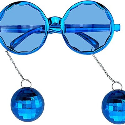 Mavi Disko Toplu Küpeli Parti Gözlüğü