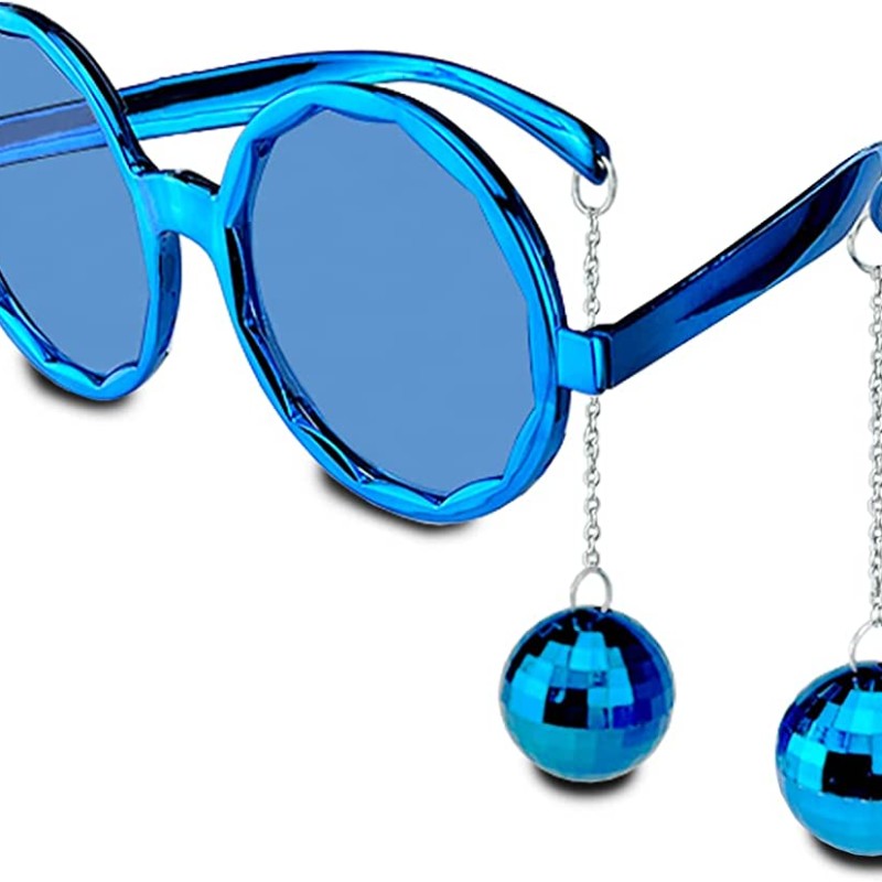 Mavi Disko Toplu Küpeli Parti Gözlüğü