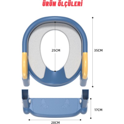 Mavi Merdivenli Çocuk Klozet Tuvalet Eğitimi Aparatı 