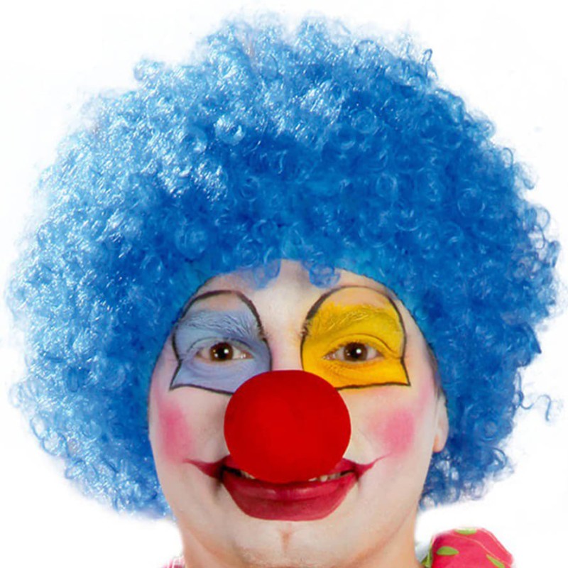 Mavi Renk Kıvırcık Afro Palyaço Seti