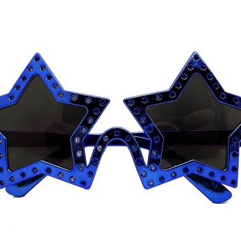 Mavi Renk Yıldız Şekil Parti Gözlüğü Retro