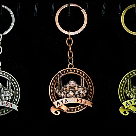 Metal Ayasofya Anahtarlık Yuvarlak Tasarım