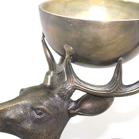Metal Geyikli Kase 77 Cm 