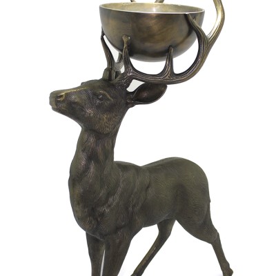 Metal Geyikli Kase 77 Cm 