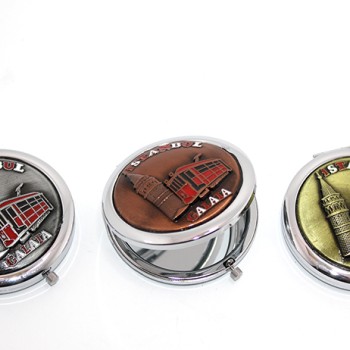 Metal İstanbul Temalı Kabartmalı El Aynası 