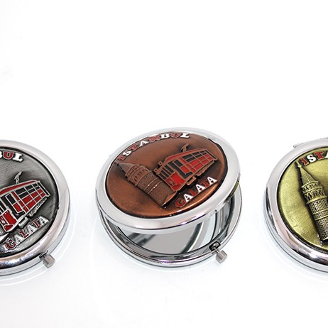 Metal İstanbul Temalı Kabartmalı El Aynası 