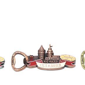 Metal İstanbul Temalı Yöresel Magnet Açacak Model 3 