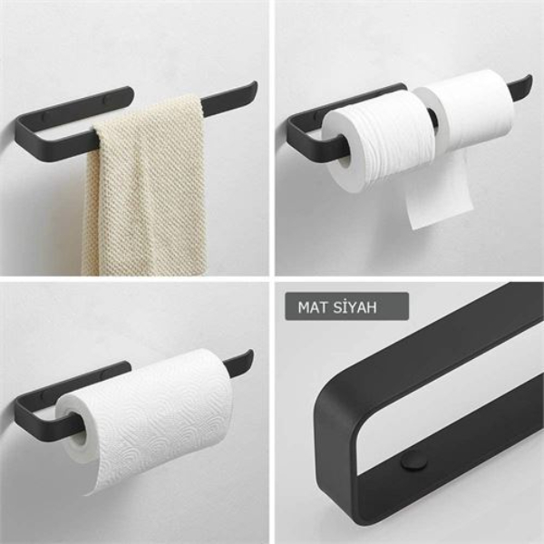 Metal Mat Siyah Havluluk 