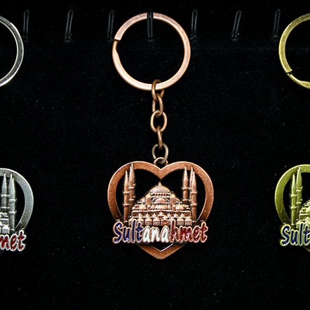 Metal Sultanahmet Anahtarlık Kalp Tasarım