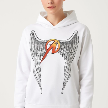 Metallica İki İplik Kapüşonlu Ön ve Arka Baskılı hoodie - Beyaz -