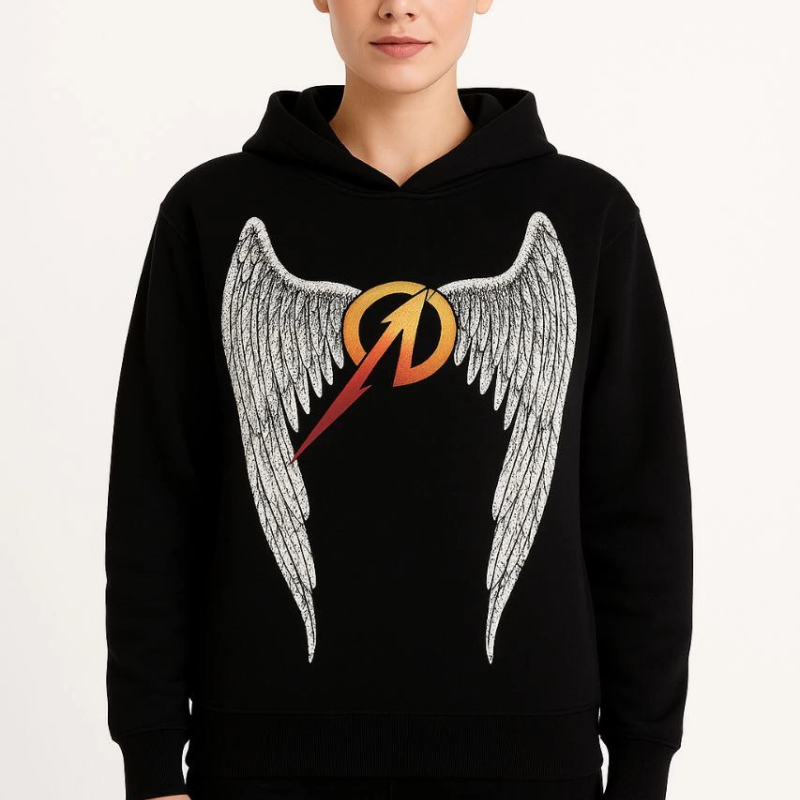 Metallica İki İplik Kapüşonlu Ön ve Arka Baskılı hoodie - Siyah -