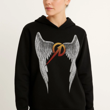 Metallica İki İplik Kapüşonlu Ön ve Arka Baskılı hoodie - Siyah -