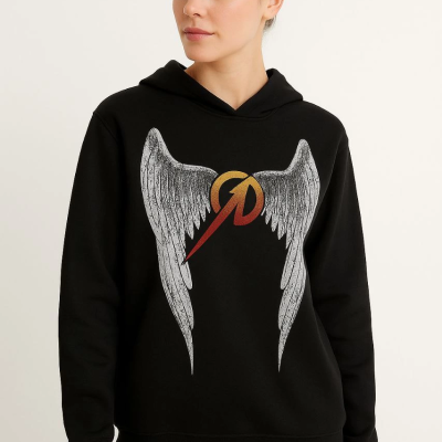 Metallica İki İplik Kapüşonlu Ön ve Arka Baskılı hoodie - Siyah -