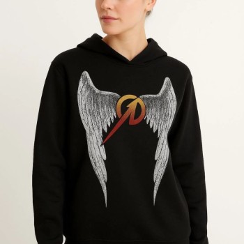 Metallica İki İplik Kapüşonlu Ön ve Arka Baskılı hoodie - Siyah
