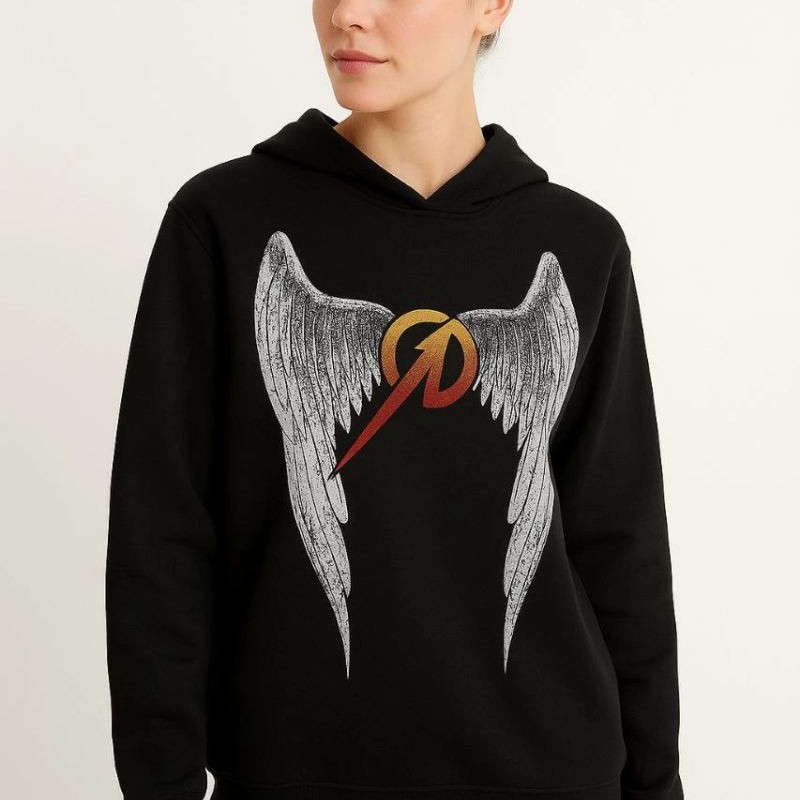 Metallica İki İplik Kapüşonlu Ön ve Arka Baskılı hoodie - Siyah