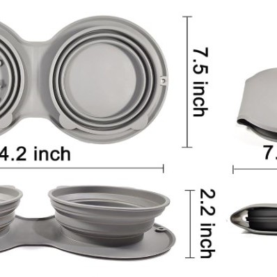 Mikopet Katlanabilir İkili Mama ve Su Kabı