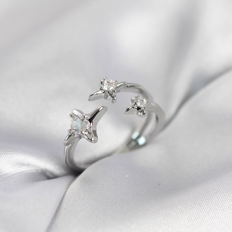 Minimal Kutup Yıldızı Model Gümüş Renk Kadın Yüzük