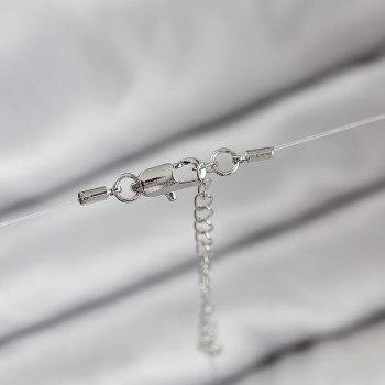 Misineli Kalp Model Gümüş Renk Hayalet Kolye