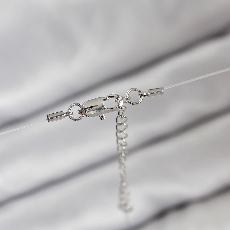 Misineli Kalp Model Gümüş Renk Hayalet Kolye