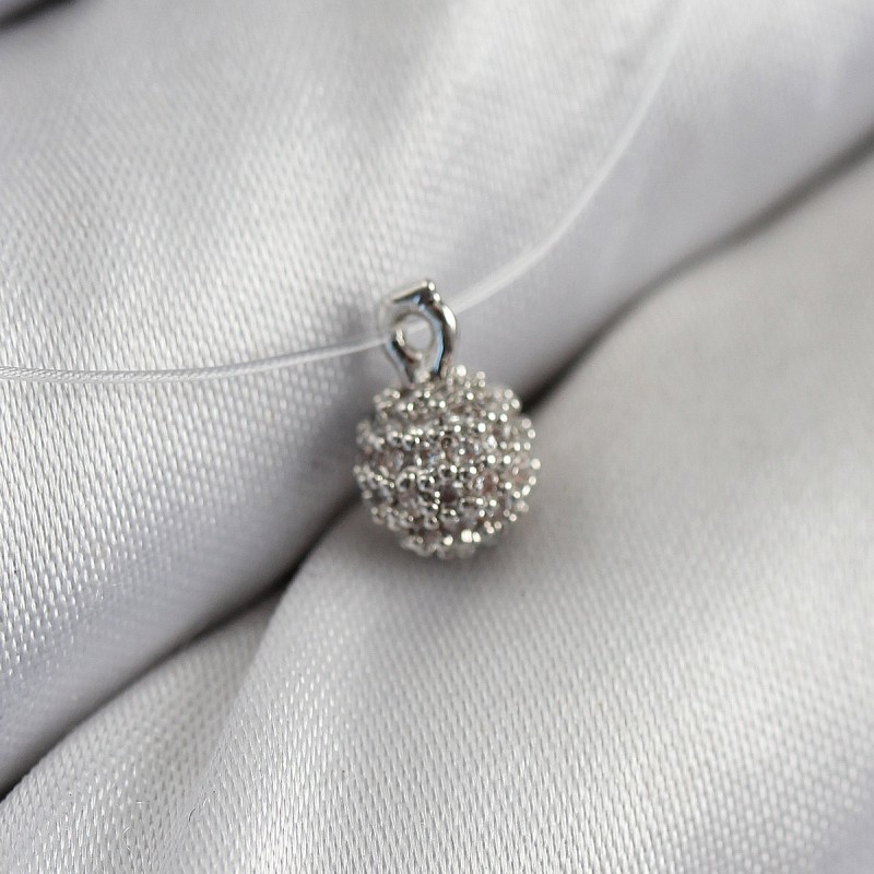 Misineli Topcuk Model Gümüş Renk Hayalet Kolye