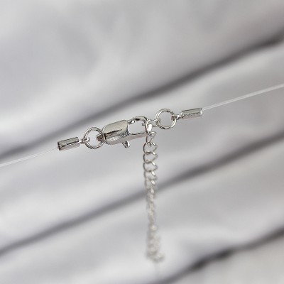 Misineli Zirkon Taşlı Model Gümüş Renk Hayalet Kolye