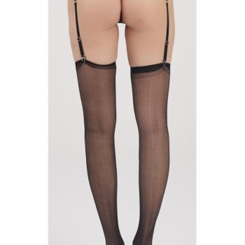 Moonlight 3219 Siyah Deri Görünümlü Jartiyer String Takımı