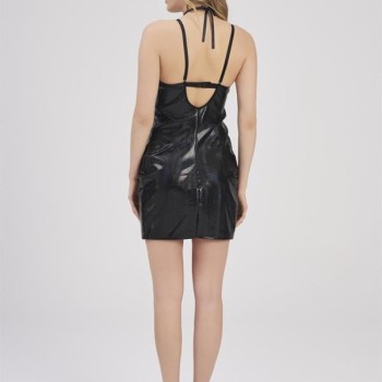 Moonlight 332 Yılan Desenli Deri Elbise