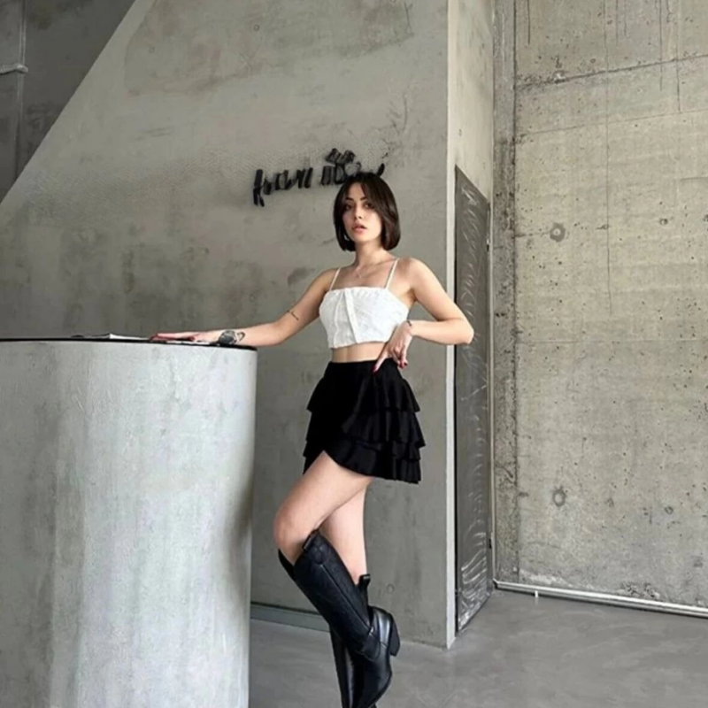 Mykonos Basic Etek - Siyah -