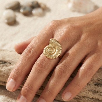 Nautilus Tasarım Gold Renk Kadın Yüzük