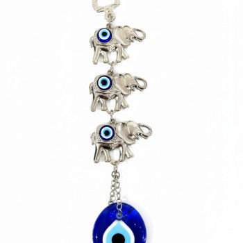 Nazar Boncuğu 3'lü Fil Askılık 