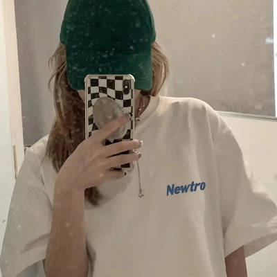 Newtro Baskılı Oversize Bisiklet Yaka T-shirt - Beyaz -