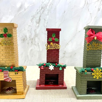 Noel Temalı Polyester Şömine Tütsülük 