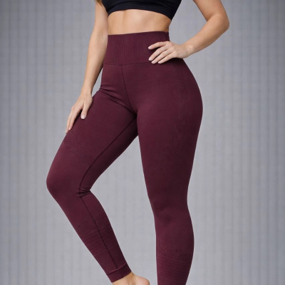 Nonofit Kadın Yüksek Bel Full Extra Toparlayıcı Likralı Ön Arka ve Bilek Desenli - Bordo