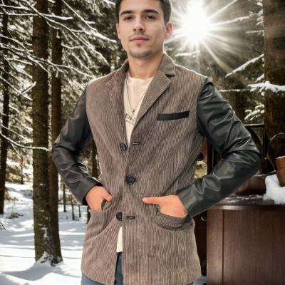 Nubuk Deri Ceket - Siyah