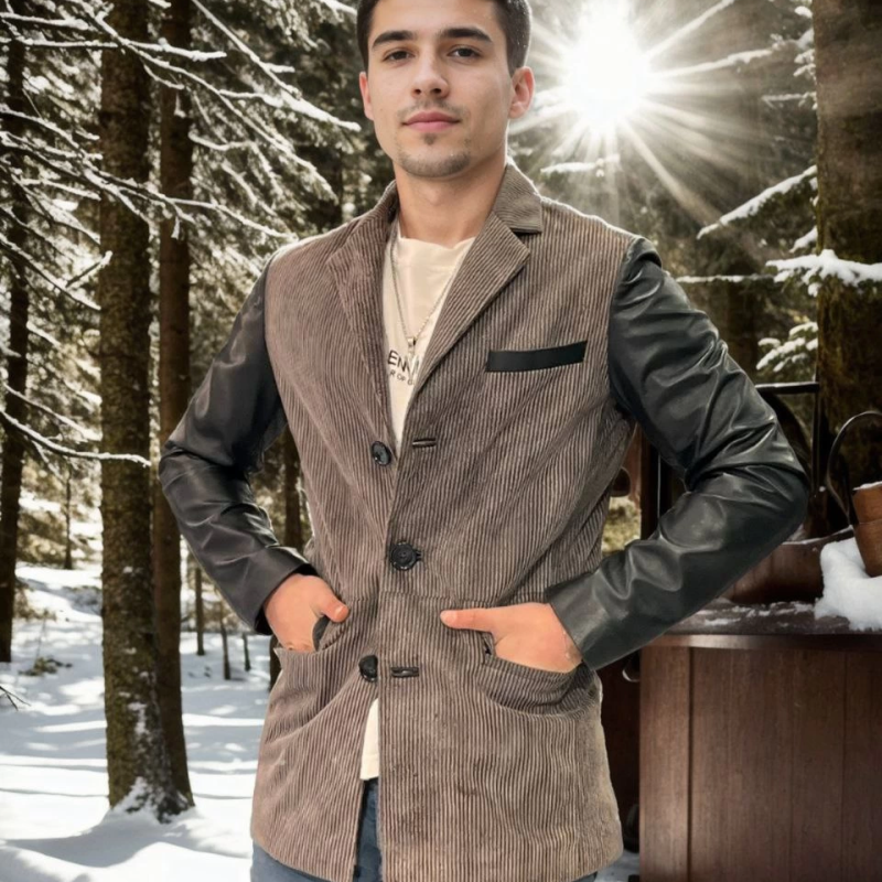 Nubuk Deri Ceket - Siyah